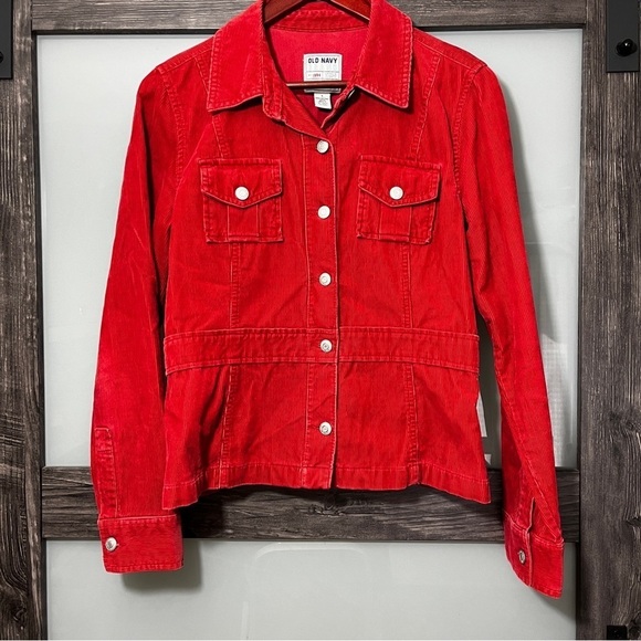 Old Navy Jackets & Blazers - Old Navy Vintage 90's/Y2K Women's Large Red Corduroy Jacket Western Chores